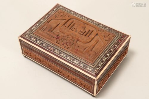 Early 20th Century Indian Sandalwood Box and Cover,