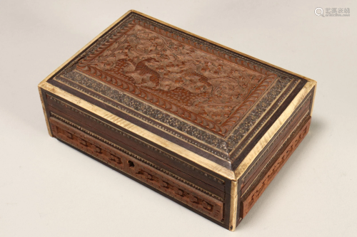 Early 20th Century Indian Sandalwood Box and Cover,