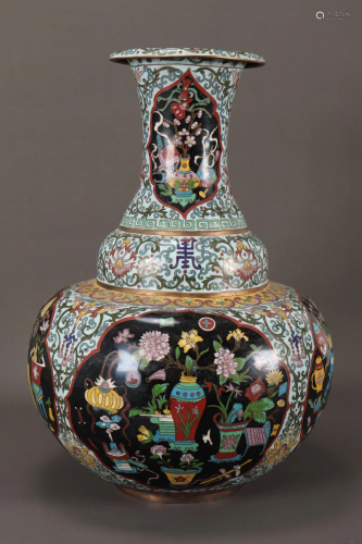 Large Chinese Cloisonne Vase,