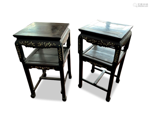 Pair of Chinese Late Qing Dynasty Torcheres,