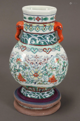 Chinese Famille Vert Porcelain Vase,