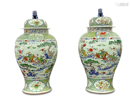 Magnificent and Large Pair of Chinese Famille Vert