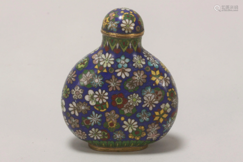 Chinese Cloisonne Snuff Bottle,