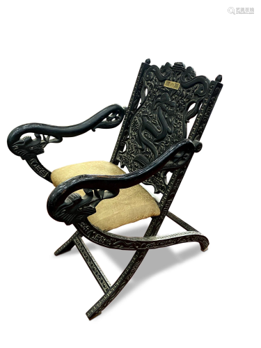 Chinese Late Qing Dynasty X-Frame Chair,