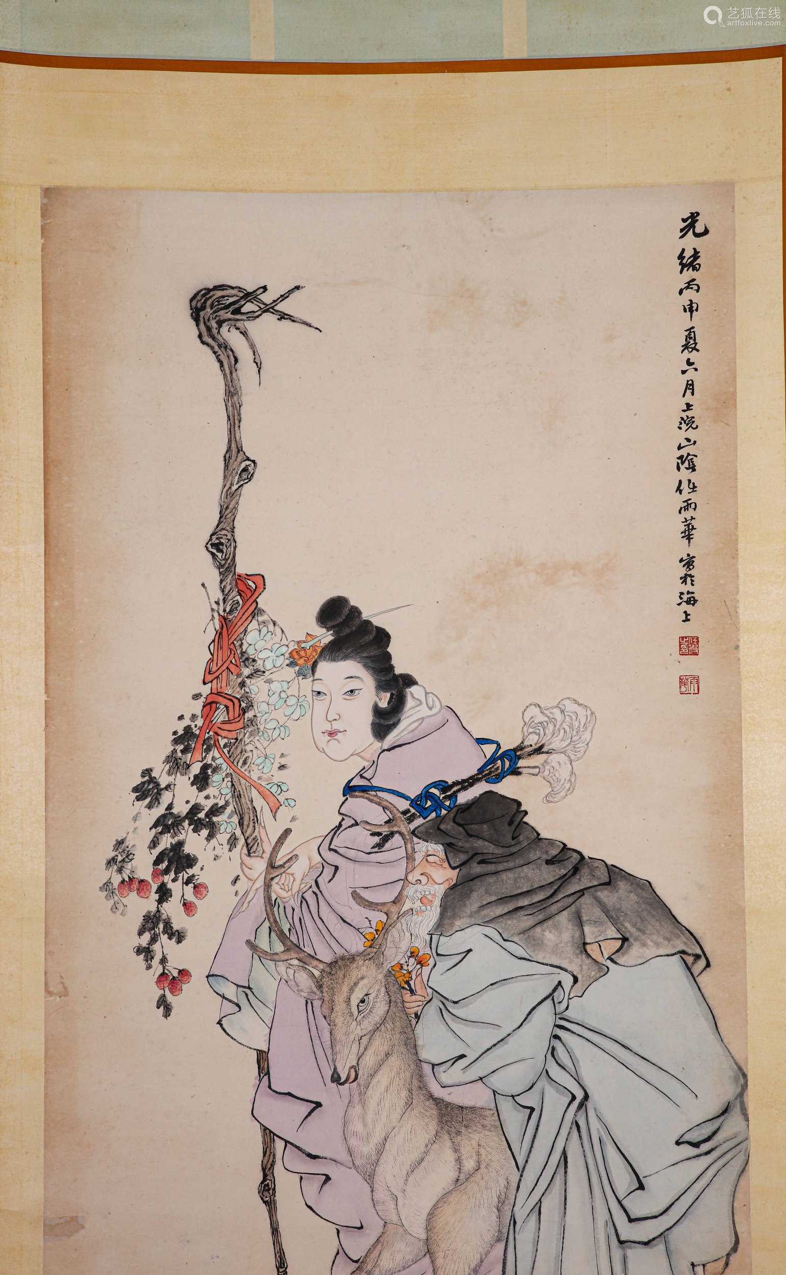 任霞大幅人物纸本立轴
