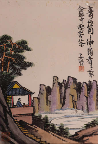 丰子恺漫画（lot119-134为同一藏家藏）纸本镜框