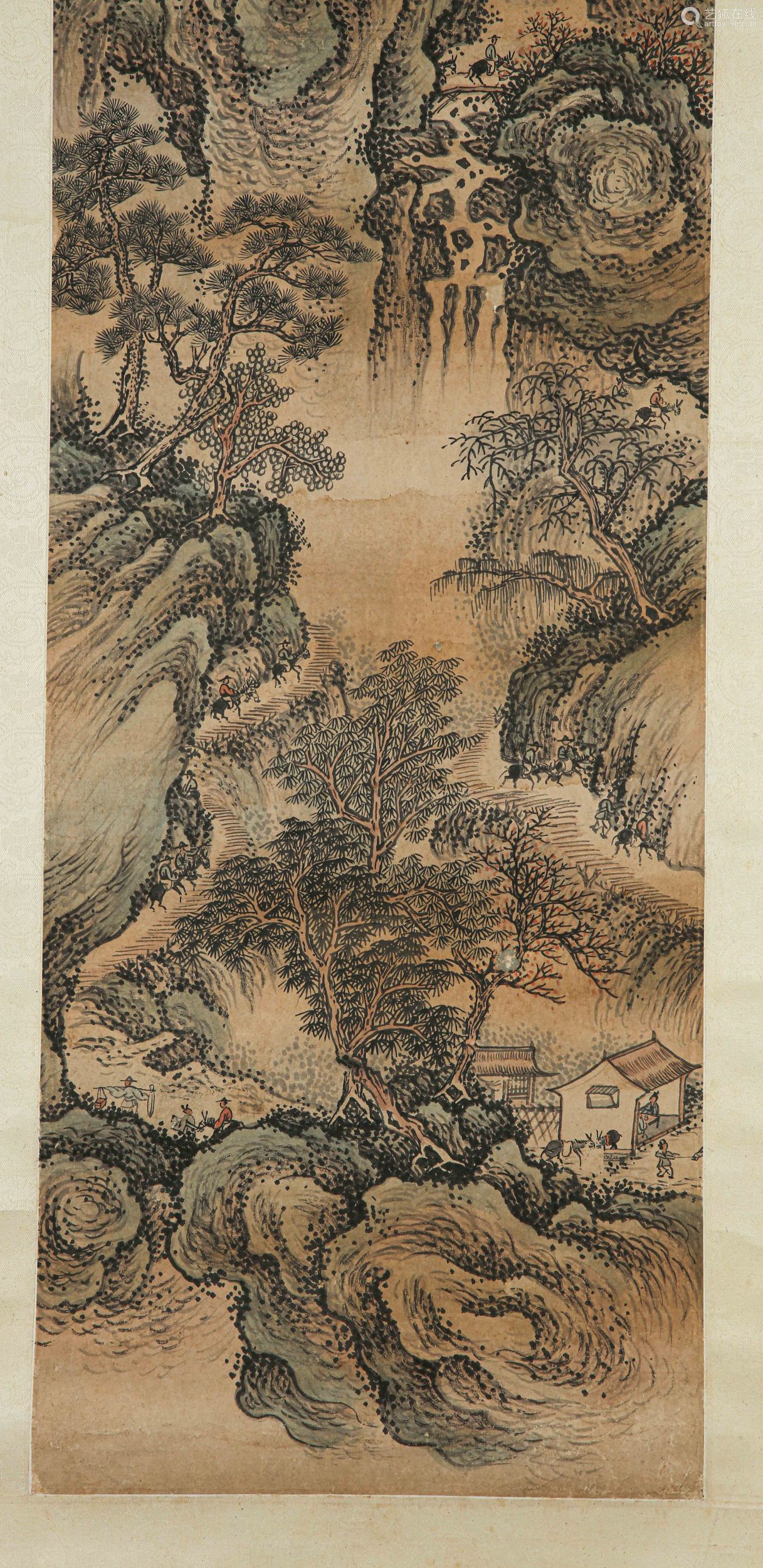 姜筠山水纸本立轴【成交 价格 图片】