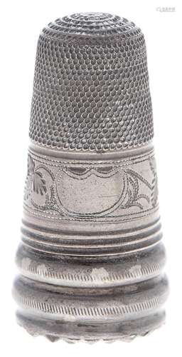 A Victorian silver thimble novelty scent bottle, 36mm h, unm...