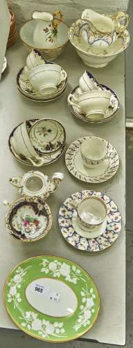Miscellaneous English teaware, 19th c, to include Derby and ...