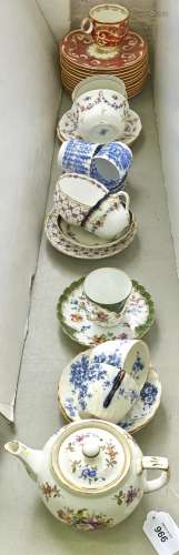 Miscellaneous English bone china pottery teaware, including ...