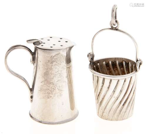 A Victorian silver tankard novelty pepperette, 35mm h, by Sa...