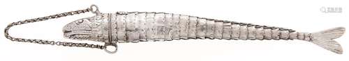 A South East Asian silver articulated model of a fish, 20th ...