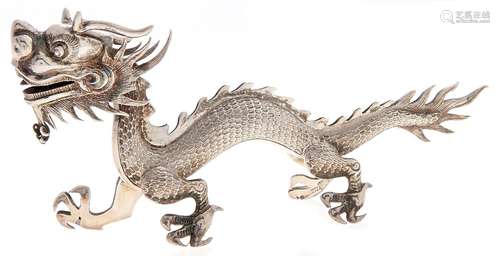 A Chinese silver model of a dragon, early 20th c, 13.5cm h, ...