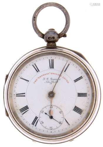 A silver lever watch J G Graves, Sheffield, the 