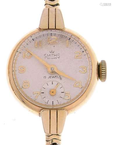 A Smith's 9ct gold lady's gold wristwatch, Deluxe, 21mm, Che...