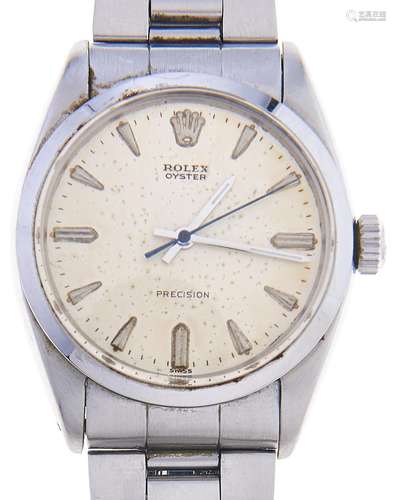 A Rolex stainless steel wristwatch, Oyster Precision, ref 64...