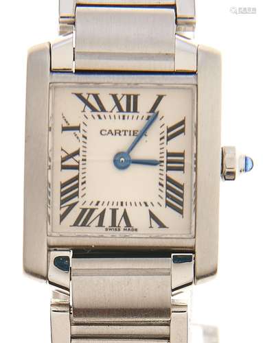 A Cartier stainless steel quartz wristwatch, ref 2384/846395...