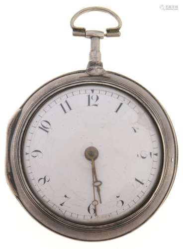An English silver pair cased verge watch, Edwd Beifield Lond...