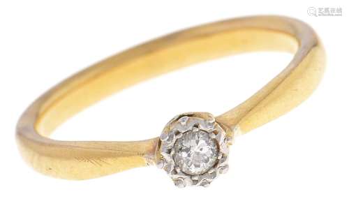 A diamond ring, illusion set, in gold, unmarked, 5.2g, size ...
