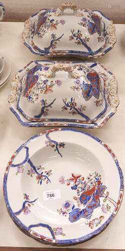 A pair of Copeland & Garrett Japan pattern stone china veget...