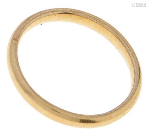 A 22ct gold wedding ring, 3.3g, size L Slight wear consisten...