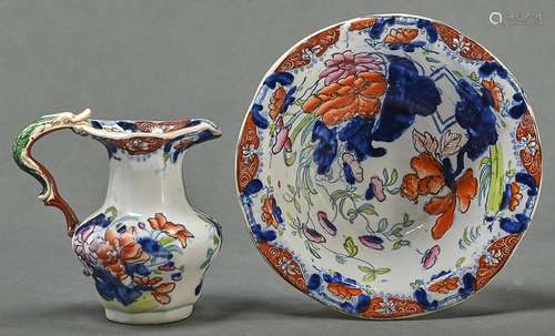 A Mason's Ironstone miniature or toy jug and bowl, c1830, in...