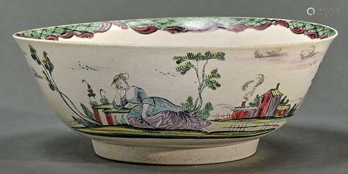 A Staffordshire saltglazed white stoneware bowl, c1755-60, f...