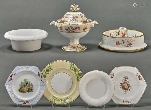 A group of Spode Flower Embossed bone china dessert ware, ea...