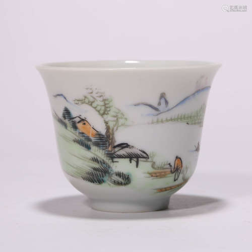A Chinese Porcelain Mountain and River Cup