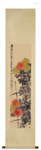 A Chinese Scroll Painting by Qi Bai Shi