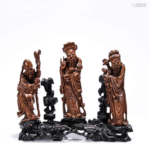 A Set of Chinese Boxwood Figures