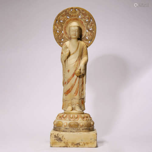 A Chinese Marble Buddha Statue