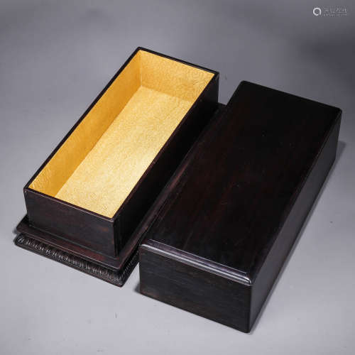 A Chinese Zitan Box and Cover
