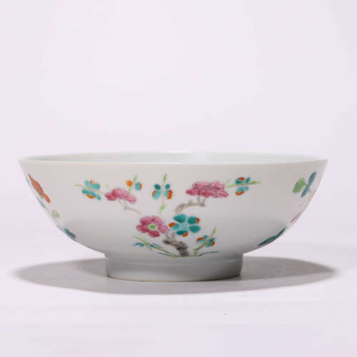 A Chinese Porcelain Famille-Rose Floral Bowl