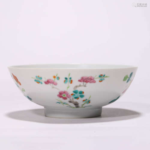 A Chinese Porcelain Famille-Rose Floral Bowl