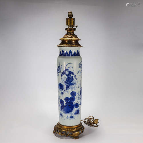 A Chinese Porcelain Blue and White Story Vase
