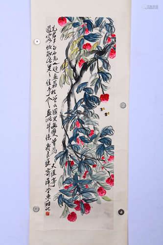 A Chinese Scroll Painting by Qi Liang Chi