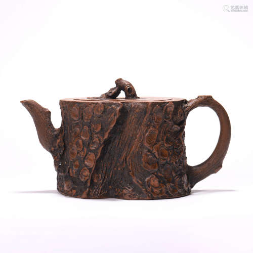 A Chinese Redware Teapot Marked Chen Ming Yuan