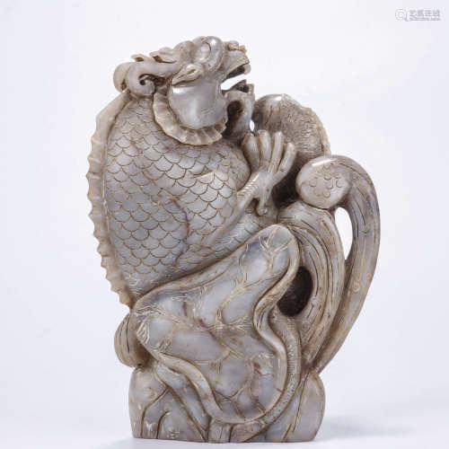 A Chinese Jade Carp Carving