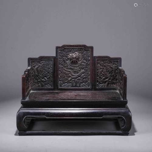 A Chinese Zitan Dragon Seat