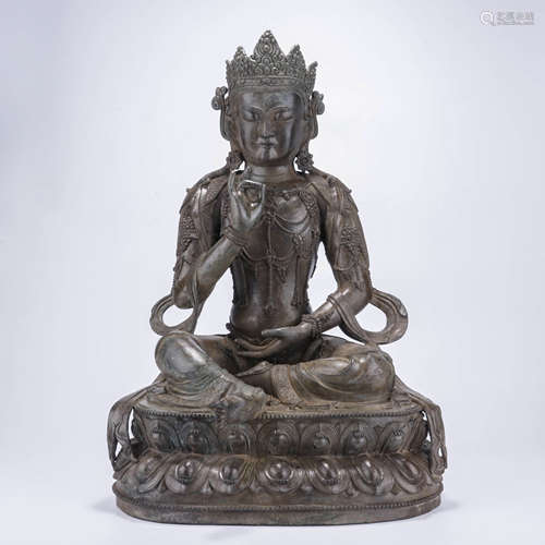 A Chinese Bronze Avalokiteshvara Statue