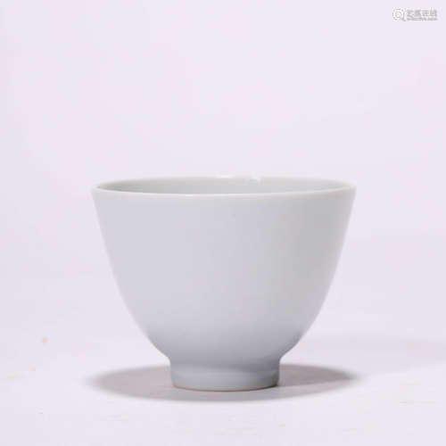 A Chinese Porcelain Blue and White Cup Marked Kang Xi