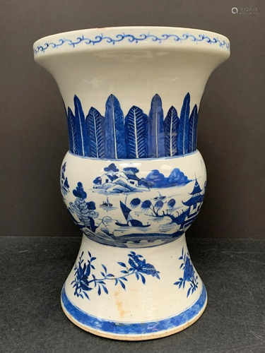 Blue and white vase