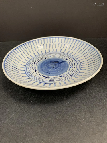 Blue and white plate