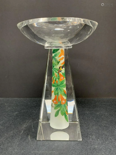 Reverse painted glass Archelan vase