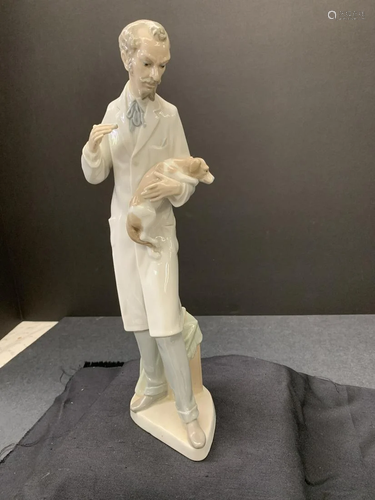 Lladro sculpture of a man and dog