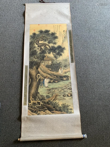 Chinese watercolor on silk