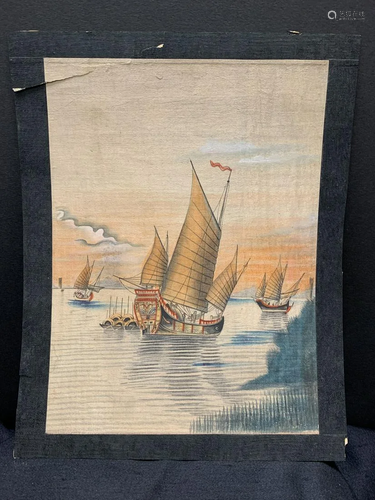 Chinese watercolor on silk