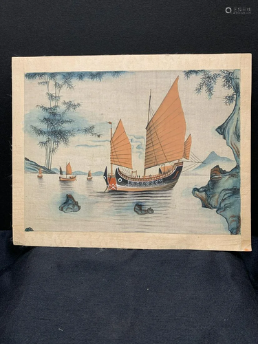 Chinese watercolor on silk