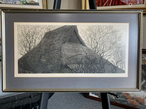 Framed etching